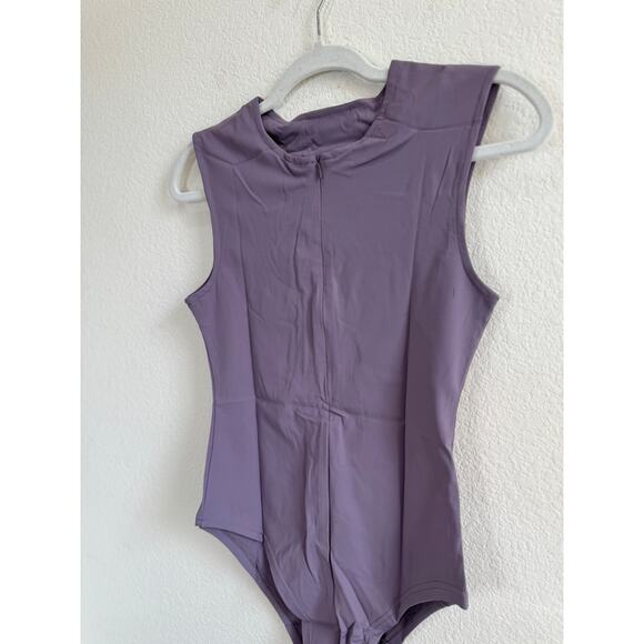 NWOT Women's Sleeveless Sexy Purple Lavender Bodysuit Top Blouse Bodycon Small - Picture 6 of 11